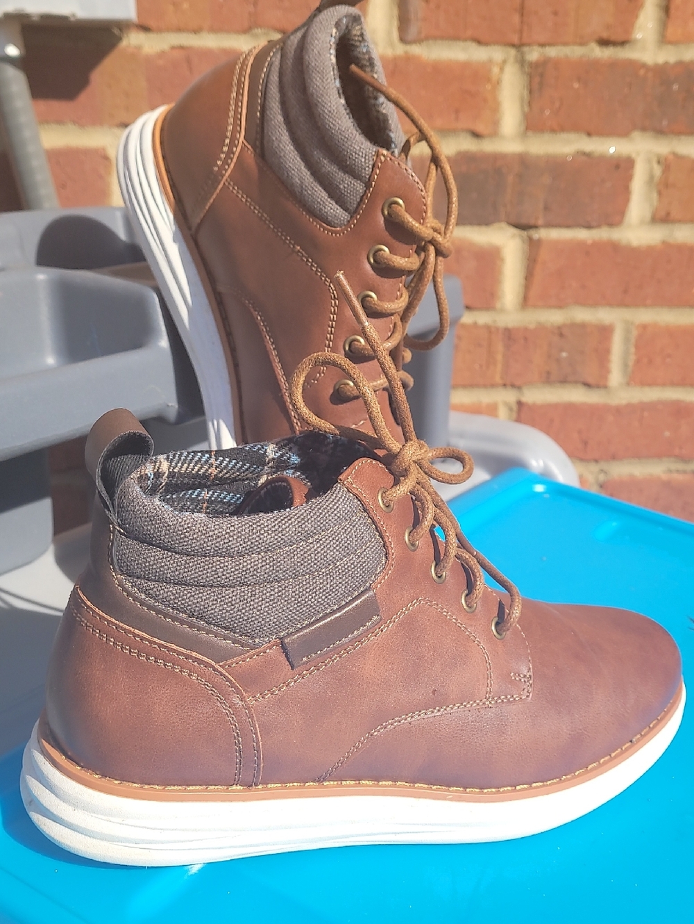 Men's Brown Casual High-Top Sneakers Bruno Marc 7.5